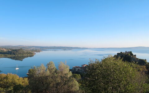 Lago di Vico 629: Blå, Vandressourcer, Himmel, Vand, Krop Af Vand, Horisont, Naturlige Landskab, Vandvej, Bank, Coastal Og Oceaniske Landskabsformer