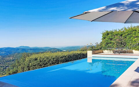 Balcon D'Azur: Svømmepøl, Blå, Udvej, Kompositmateriale, Eco Hotel, Udendørs Møbler, Skygge, Paraply, Liggestol, Villa