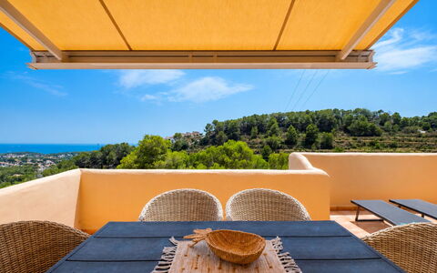 Sol Moraira: Skygge, Udendørs Møbler, Stol, Markise, Bejdse, Eco Hotel, Udvej, Altan, Restaurant, Udendørs Struktur