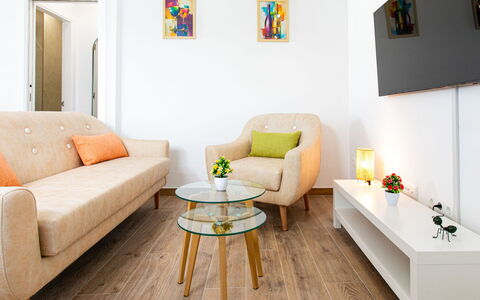 Elvix Nerja Center a: Møbel, Indretning, Gulvbelægning, Couch, Væg, Etage, Træ, Stue, Værelse, Trægulve