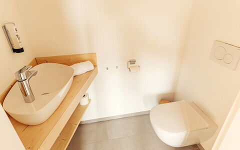 Niederwölz 602: Gulvbelægning, Etage, Væg, Sanitærarmatur, Badeværelse, Træ, Indretning, Badeværelsesvask, Toilet, Vvs