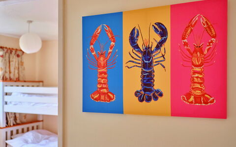 Looe Valley View: Orange, Indretning, Værelse, Billedramme, Maling, Wall Sticker, Moderne Kunst