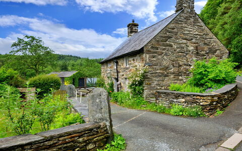 Tafarn Trip: Busk, Hus, Sommerhus, Landskab, Stenmur, Landdistrikt, Bunddække, Forår, Landsby