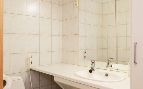 Koli Country Club B 7: Badeværelsesvask, Sanitærarmatur, Væg, Gulvbelægning, Håndvask, Etage, Badeværelse, Indretning, Tap, Vvs