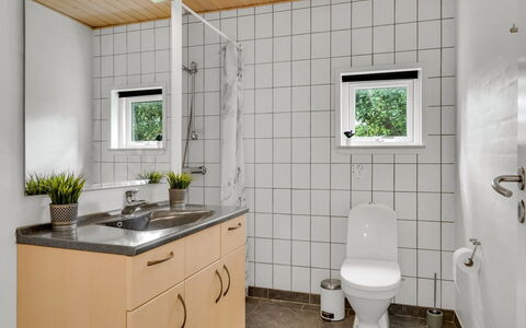 Nahuel - 300M to the Fjord: Sanitærarmatur, Håndvask, Gulvbelægning, Indretning, Badeværelse, Etage, Tap, Badeværelsesvask, Vvs, Toilet