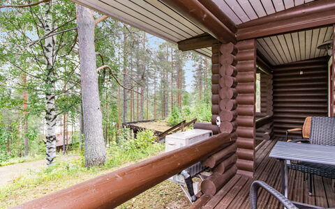 Mäkrä 3: Træ, Sommerhus, Veranda, Hårdttræ, Bjælkehytte, Sidespor, Bejdse, Dæk, Garden Bygninger, Udendørs Struktur