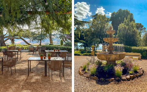 La Veduta - la Finestra su Castelfalfi: Natur, Blad, Busk, Have, Forår, Skygge, Udendørs Møbler, Landscaping, Botanisk Have, Gård