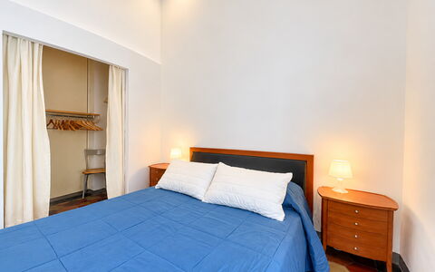 Appartamento Chiavari, Roma: Etage, Gulvbelægning, Indretning, Seng, Soveværelse, Træ, Møbel, Sengetøj, Værelse, Loft