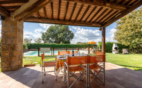 Ortale a Pitigliano with Pool: Træ, Møbel, Udendørs Møbler, Have, Svømmepøl, Skygge, Udvej, Backyard, Eco Hotel, Stol