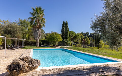 Croce di Bibbiano, San Gimignano View: Blå, Svømmepøl, Udvej, Skygge, Water Feature, Have, Landscaping, Estate, Eco Hotel, Hacienda