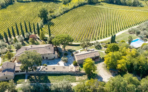 Croce di Bibbiano, San Gimignano View: Hus, Boligområde, Landskab, Landdistrikt, Estate, Land Lot, Hjem, Menneskelig Bosættelse, Landsby, Sommerhus