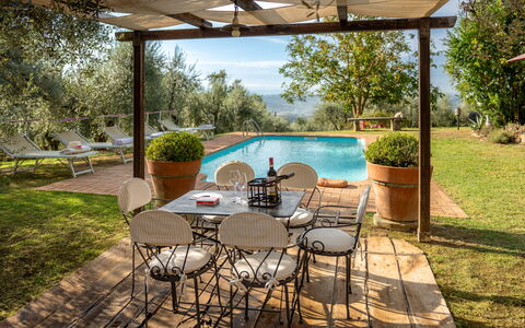 Podere Selva, Pool, Chianti: Møbel, Udendørs Møbler, Stol, Udvej, Bord, Skygge, Svømmepøl, Backyard, Eco Hotel, Have