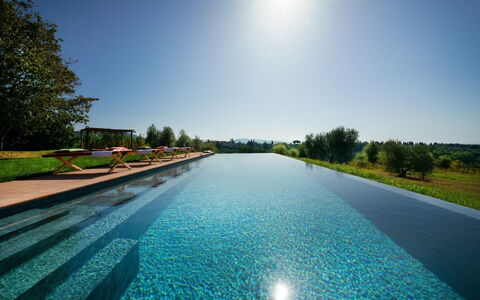 Villa Monte, Bolgheri: Blå, Vand, Svømmepøl, Vandløb, Afspejling, Reflekterende Pool, Water Feature, Landscaping, Udvej, Dam