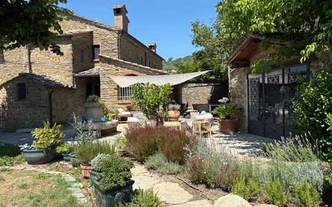Villa la Camminata: Busk, Have, Flise, Backyard, Sommerhus, Landscaping, Blomsterkrukke, Gård, Stol