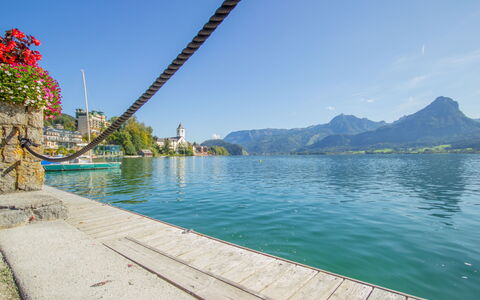 Sankt Wolfgang im Salzkammergut 50: Vand, Himmel, Vandressourcer, Plante, Sky, Bjerg, Sø, Træ, Coastal Og Oceaniske Landskabsformer, Træ