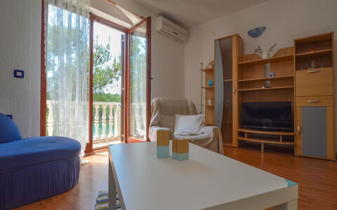 Novigrad (Zadar) 115: Møbel, Bord, Ejendom, Blå, Bygning, Indretning, Træ, Komfort, Arkitektur, Gulvbelægning