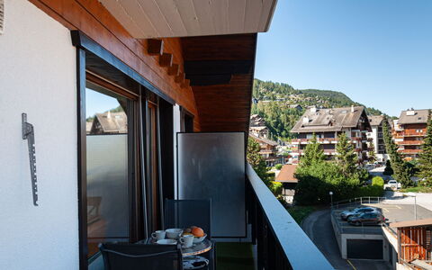 Nendaz 800: Himmel, Bygning, Ejendom, Vindue, Plante, Hus, Træ, Bord, Skygge, Blomsterkrukke