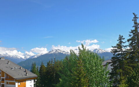 Crans-Montana 120: Himmel, Bjergrige Landskabsformer, Bjerg, Træ, Ødemark, Hill Station, Bjergkæde, Alps, Sky, Ejendom