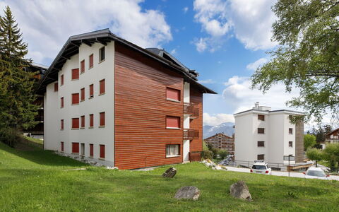 Crans-Montana 130: Bygning, Hus, Boligområde, Hjem, Sommerhus, Lejlighed, Hældning, Lærk, Vinter, Sne