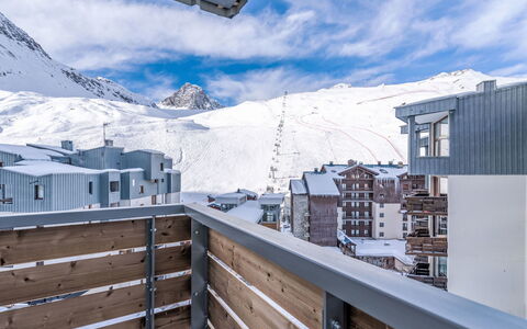 Tignes 280: Lejlighed, Hjem, Bjergkæde, Altan, Alps, Glacial Landskabsform, Vinter, Sne, Fryser, Kam
