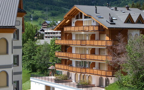 Leukerbad 450: Plante, Bygning, Vindue, Grøn, Træ, Hus, Træ, Land Lot, Urban Design, Biome