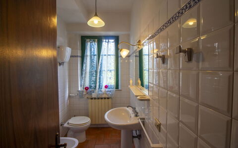 Villa Cantagallo: Væg, Gulvbelægning, Badeværelsesvask, Indretning, Etage, Sanitærarmatur, Badeværelse, Vvs, Tap, Lysarmatur