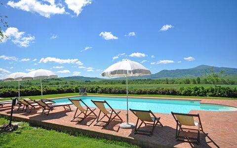 Pienza: Ejendom, Svømmepøl, Udvej, Naturlige Landskab, Ejendom, Fritid, Bygning, Estate, Hus, Himmel