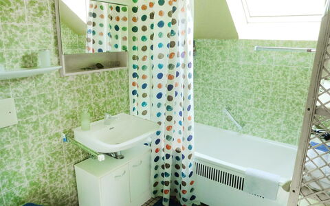 Allmendgasse: Badeværelse, Værelse, Grøn, Flise, Ejendom, Indretning, Etage, Toilet, Badekar, Hus