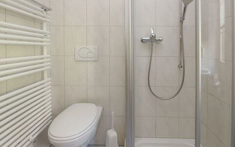 Chalet Nagano: Badeværelse, Sanitærarmatur, Gulvbelægning, Indretning, Etage, Toilet, Vvs, Toiletbræt, Bruser, Tap