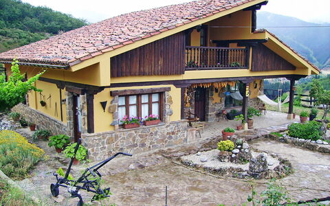 Potes Viñon: Plante, Bygning, Vindue, Himmel, Hus, Land Lot, Hældning, Træ, Sommerhus, Træ