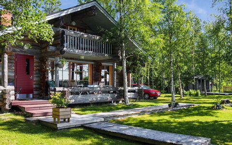 Alakitkajärvi, Takkusalmi: Bygning, Træ, Hus, Hjem, Sommerhus, Tag, Sidespor, Veranda, Bjælkehytte, Garden Bygninger