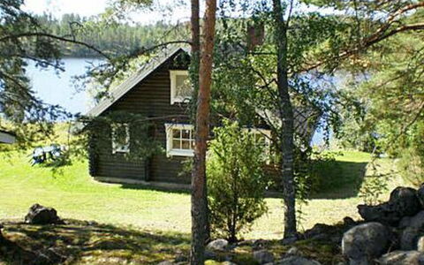 6144: Sommerhus, Land Lot, Skov, Naturreservat, Lærk, Bjælkehytte, Woodland, Hytte, Reservoir