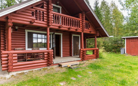 Haaparanta: Træ, Sommerhus, Bjælkehytte, Skov, Skur, Garden Bygninger, Lærk, Woodland, Bejdse