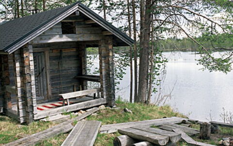 Mustikkainen: Træ, Sne, Vinter, Sommerhus, Fryser, Hjem, Bjælkehytte, Lærk, Sidespor