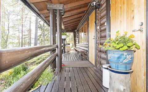 Kesäranta 2: Træ, Sommerhus, Bjælkehytte, Skov, Skur, Garden Bygninger, Lærk, Woodland, Bejdse