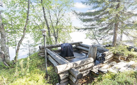 Kesäranta 2: Træ, Sommerhus, Bjælkehytte, Skov, Skur, Garden Bygninger, Lærk, Woodland, Bejdse