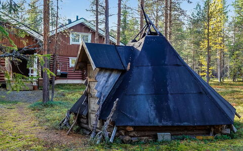 Kiepinkulma a: Træ, Sommerhus, Bjælkehytte, Skov, Skur, Garden Bygninger, Lærk, Woodland, Bejdse