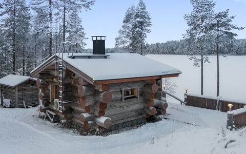 Karhulinna: Træ, Sommerhus, Bjælkehytte, Skov, Skur, Garden Bygninger, Lærk, Woodland, Bejdse
