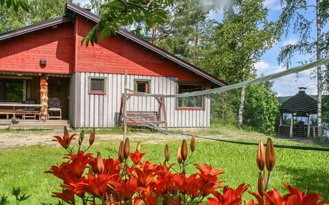 Viehko: Træ, Sommerhus, Bjælkehytte, Skov, Skur, Garden Bygninger, Lærk, Woodland, Bejdse
