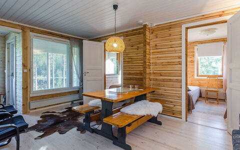 Koskenniska, Vaikon Loma 1: Træ, Sommerhus, Bejdse, Hårdttræ, Bjælkehytte, Planke, Loft, Naturmateriale, Tømmer, Garden Bygninger