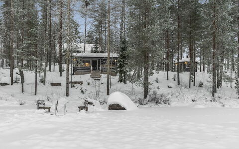 Eemilin Huvila: Træ, Vinter, Sne, Hjem, Sommerhus, Fryser, Sidespor, Bjælkehytte, Is