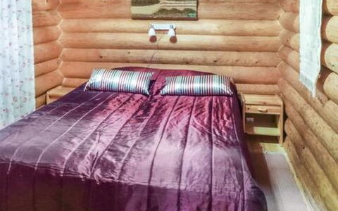 6309: Træ, Sommerhus, Bjælkehytte, Skov, Skur, Garden Bygninger, Lærk, Woodland, Bejdse