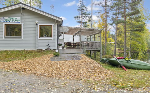 Niemenkärki, Vaikon Loma 8: Træ, Sommerhus, Bjælkehytte, Skov, Skur, Garden Bygninger, Lærk, Woodland, Bejdse