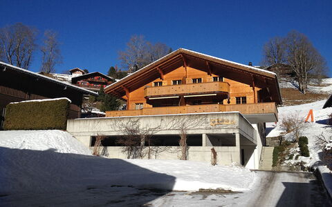 Chalet am Reeti: Himmel, Bygning, Sne, Træ, Hældning, Hus, Vindue, Træ, Plante, Fryser