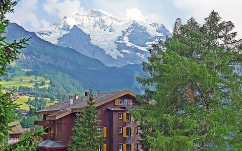 Wengen 24: Bjerg, Bjergrige Landskabsformer, Naturlige Landskab, Natur, Bjerglandsby, Ejendom, Hill Station, Himmel, Bjergkæde, Træ