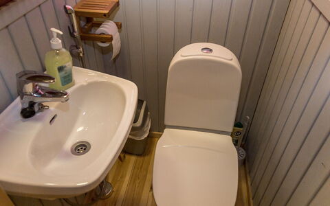 Syvärinkulta B: Toiletbræt, Badeværelse, Sanitærarmatur, Toilet, Gulvbelægning, Etage, Vvs, Badeværelsesvask, Håndvask, Tap