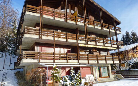 Ovronnaz 119: Ejendom, Bygning, Hus, Arkitektur, Hjem, Ejendom, Vinter, Blandet Brug, Facade, Lejlighed