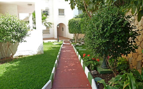 Benalmádena Costa 121: Ejendom, Walkway, Græs, Gårdsplads, Have, Ejendom, Plante, Busk, Landscaping, Græsfamilien