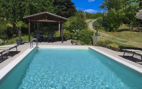 Casetta i Ciliegi: Have, Sommerhus, Stuehus, Skygge, Landscaping, Estate, Gård, Backyard, Stenmur, Hacienda