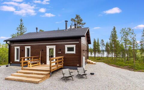 Villa Goskanjavri: Træ, Hjem, Sommerhus, Sidespor, Hårdttræ, Bjælkehytte, Planke, Tømmer, Lærk, Dæk